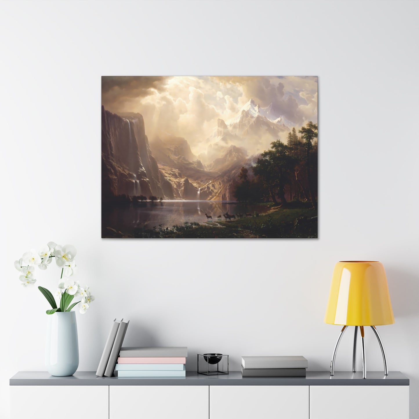 Albert Bierstadt's Among the Sierra Nevada, California - Canvas